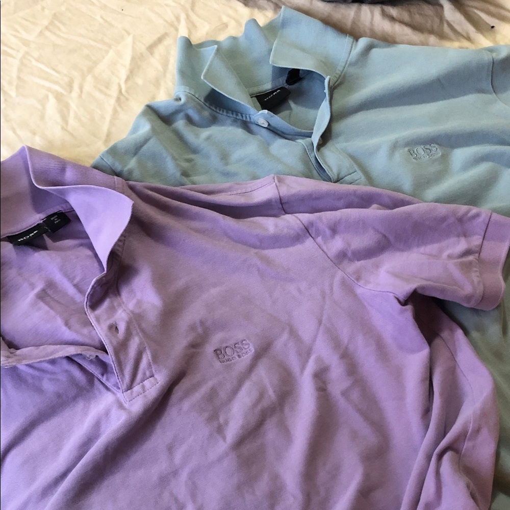 Boss Men’s Polo Shirts - Lavender or Pale Blue